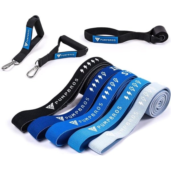 fitnessbanden set van 5 + deuranker en 2 handgrepen | weerstandsbanden | theraband | fitnessbanden | weerstandsbanden set | fitnessbanden voor spieropbouw, krachttraining,