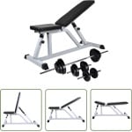 vidaXL Trainingsbank met halterset 30,5 kg - Trainingsbank - Homegym - Krachttraining - Halters - Fitnesstoestellen