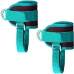 2x Ankle Straps - Met riemschijven - Enkel straps - Enkelband Fitness - Lifting Straps - Enkelbandje - Ankle Cuff Strap - Voetlussen - Sport Beenband Straps - Kabelmachine - Sport Beenband Straps voor Fitness - Krachttraining - Verstelbaar - Groen