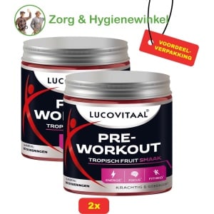 2x Lucovitaal Pre-Workout Tropisch Fruit - 2x 200 gr - Voordeelverpakking!