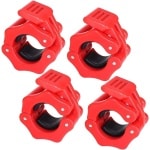 4 stuks 1 inch Olympische halterklemmen - halsbanden - gewichtheffen - halterklem kraag voor training - fitness - krachttraining - delicaat rood