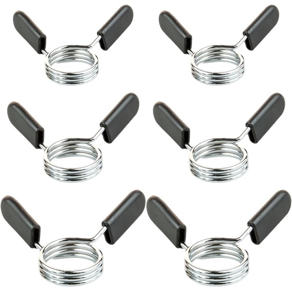 6 stuks halterstangklemmen - haltervergrendelingsclips - veerhalsklemmen - halterclips - halterklemmen - voor veel fitnessapparatuur - gewichtheffen - krachttraining - sportaccessoires enz.