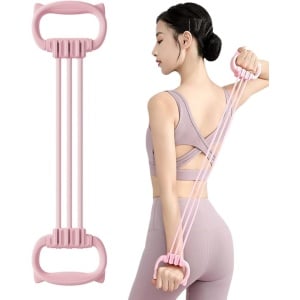 8-Vormige Sport Stretch Band - 15-90 pond resistent - Weerstandsband - Fitness Elastiek - Resistance Band - Fitness Elastiek - Sport Elastiek Banden - Fitness Band - Rekbare Sportband - Voor Yoga, Pilates en Krachttraining - Roze - TPE+TPR