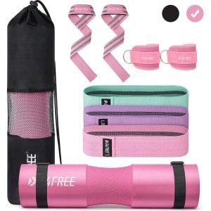 9-delige halterset voor squats, lunges, heupstoten en krachttraining - Compleet met weerstandsbanden en draagtas