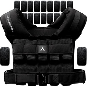 APEX MOTION Gewichtsvest 20KG - One Size Fits All - Metalen Gesp - Weight Vest Verstelbaar in Gewichten - Fitness, Calisthenics & Crossfit - Full Black