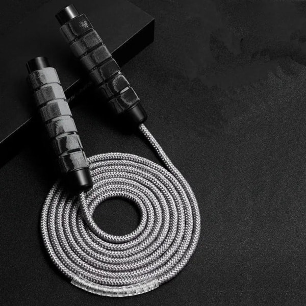 Antislip springtouw - Springtouw voor kinderen en volwassenen - Fitnessapparatuur voor thuis bodybuilding, crossfit, boksen en sport, voor mannen en vrouwen (zwart)