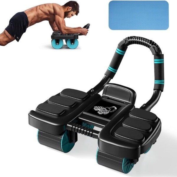 Automatic Rebound Abdominal Roller - 4 Wielen - Verbreding Elleboogsteun - Buikspiertrainer Met Antislip Voor Mannen En Vrouwen - 2-In-1 Abdominale En Core Krachttrainer
