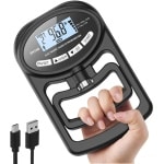 Digitale Handdynamometer - 396Lbs/180Kg Grip Krachttrainer - Grip Sterkte Tester Meter - Usb en Batterij - Knijpkracht Handtrainer - Elektronische Grijpkracht - Lcd-display - Ergonomisch Design - Handoefeningen voor Kracht - Zwart