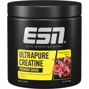 ESN Ultrapure Creatine Poeder, Fresh Cherry, 250 g - Puur Creatine Monohydraat, Premium Kwaliteit, Veganistisch