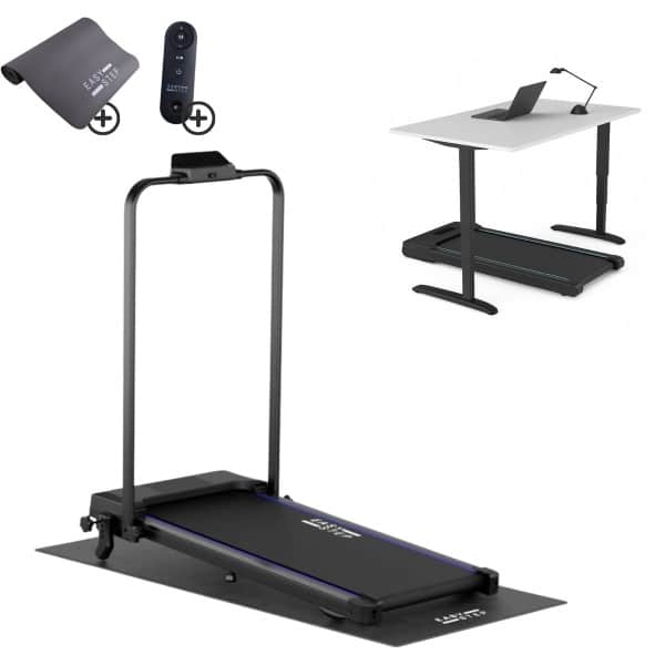 Easystep V10h - Loopband 1-10 km/h met hellingshoek - Incl. Dempende Vloermat - Opvouwbaar & Inklapbaar - Wandelband Elektrisch - Walking Pad past onder Bureau - Renband Fitness - Opvouwbare Loopbanden - Walkingpad