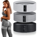 Elastische banden voor spiertraining - 3 stuks antislip van stof - 3 weerstandsniveaus - crossfit yoga galvaniseren - opbergtas