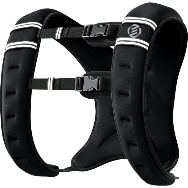 Equivera gewichtsvest - Gewichtsvest 8 kg - Verstelbaar voor Krachttraining - Unisex - Oxford Stof, Metaal Zand - Zwart - 40 x 35 cm