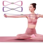 Fitness Elastiek - 2 Stuks - Figuur 8 weerstandsbanden - Resistance Power Band Tube - Fitnessbanden - yoga weerstandsband - stretch fitnessband - Weerstandskabel - trektouw - borst, arm en schouderrekbanden - voor thuistraining,krachttraining