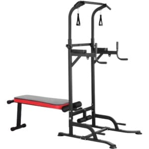 Functionele Fitness Power Tower & Verstelbaar Trainingsbanksysteem - Multifuncioneel Fitnessbank - Krachttraining - Opvouwbaar voor Pull-ups & Dips - Max. Belastbaarheid 200 kg