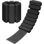 GOODEVN Premium Siliconen Gewichtsmanchetten 450g (2 stuks) - Verstelbare Pols- & Enkelgewichten voor Thuisworkouts | Geschikt voor Fitness, Revalidatie & Krachttraining | Anti-Slip Design | Zwart