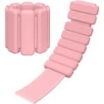 GOODEVN Premium Siliconen Gewichtsmanchetten 450g (2 stuks) - Verstelbare Pols- & Enkelgewichten voor Thuisworkouts | Geschikt voor Fitness, Revalidatie & Krachttraining | Anti-Slip Design | Roze