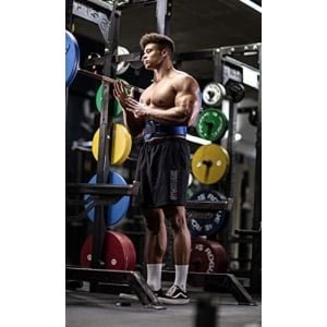 Gewichtheffingsriem V1 voor mannen en vrouwen - Gewichthefriem voor sportschool, bodybuilding, gewicht en CrossFit-training - Rugondersteuningsriem - Blauw XXL-Groot