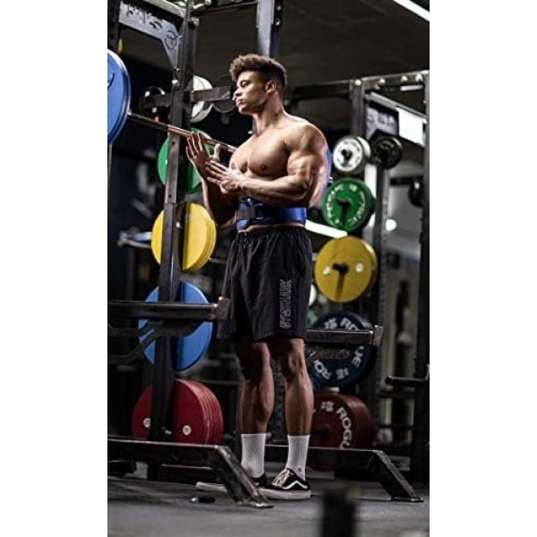 Gewichtheffingsriem V1 voor mannen en vrouwen - Gewichthefriem voor sportschool, bodybuilding, gewicht en CrossFit-training - Rugondersteuningsriem - Blauw XXL-Groot