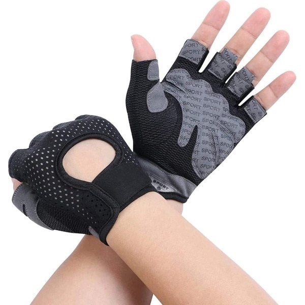 Gymhandschoenen, Ademende Trainingshandschoenen met Microvezelstof, Antislip Siliconen Gewatteerde Handpalmbescherming en Extra Grip, voor Heren en Dames, Gewichtheffen/Crossfit/Fietsen