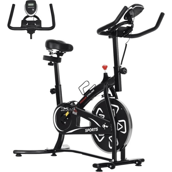 HOMCOM Spinning Hometrainer Staal 100x59x116cm Zwart