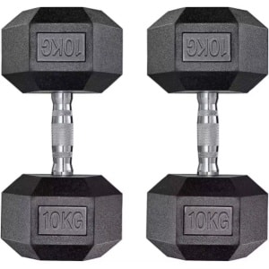 Halterset - Gewichten - Halters - Voor Krachttraining & Thuisfitness - Compacte Stalen Dumbbells van 10 kg - Set van 2