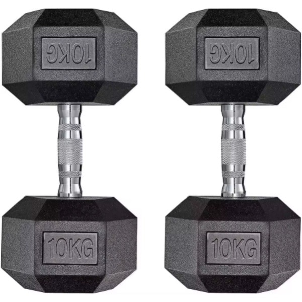 Halterset - Gewichten - Halters - Voor Krachttraining & Thuisfitness - Compacte Stalen Dumbbells van 10 kg - Set van 2