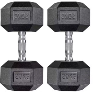 Halterset - Gewichten - Halters - Voor Krachttraining & Thuisfitness - Compacte Stalen Dumbbells van 20 kg - Set van 2
