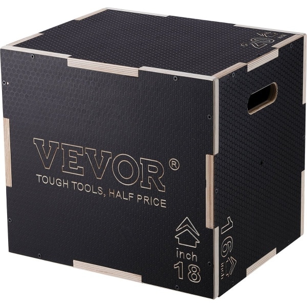 Jump Box - Plyo Box - Step Up Box - Krachttraining - Crossfit - Home Gym - Max. 204kg - 50x40x45cm - Hout - Zwart