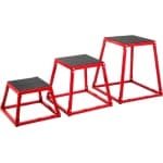 Kibus Jump Box - Crossfit - Plyometrisch Platform - Fitness - Training - Benen - 3 Stuks - Blok - Rood - Plyo box