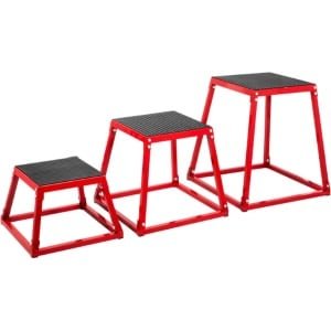 Kibus Jump Box - Crossfit - Plyometrisch Platform - Fitness - Training - Benen - 3 Stuks - Blok - Rood - Plyo box