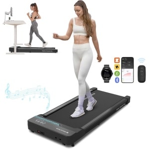 Loopband - Elektrische Loopband - Wandelpad - Wandel-Joggingmachine - met Helling - Ruimtebesparend - 2.25 pk - LED-display - Instelbare Snelheid - 12 km/u - voor Thuis - Onder het Bureau - 123 x 52 x 13 cm - Zwart