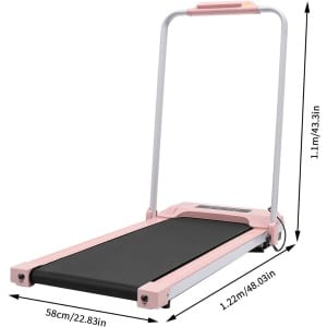 Loopband Inklapbaar - Hometrainer Elektrisch - Walking Pad Fitness - Roze en Zwart