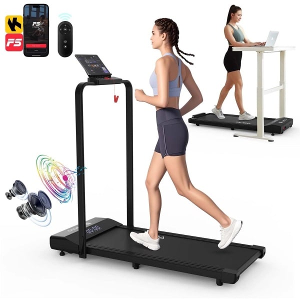 Loopband - Wandelband - Walking Pad - Treadmill - Hometrainer - Stil Motorvermogen - 12 Programma's - met Leuningen