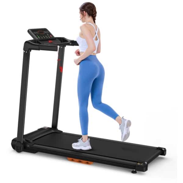 Loopband voor thuis, opvouwbare loopband, loopband tot 12 km/u, max. 120 kg, tablethouder, app-compatibel, led