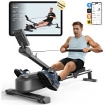 MERACH 2025 roeimachine voor thuis - Roeitrainer met 16-staps magnetisch systeem - Haai-ontwerp - LCD-monitor - Stil magnetisch remsysteem - Exclusieve app en spellen - Compatibel met Kinomap - Eenvoudige montage - Geschikt voor full-body training