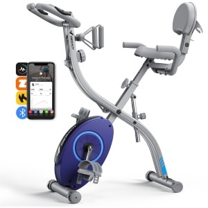 MERACH 4-in-1 Opvouwbare Hometrainer - 16 Niveaus Magnetische Weerstand - Compatibel met Kinomap & Zwift - Maximaal Gewicht 136 kg