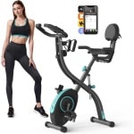 MERACH 4-in-1 Opvouwbare Hometrainer - Magnetische Fiets met LCD-monitor - Handmatige Polsmeting - Weinig Ruimte Innemend - Voor Thuis