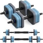 MERACH Dumbbells - 3 in 1 Hantelset - Verstelbare Gewichten - 20KG - Robuuste Grip - Voor Thuisfitness - Krachttraining - Robuust & Compact - Voor Mannen & Vrouwen