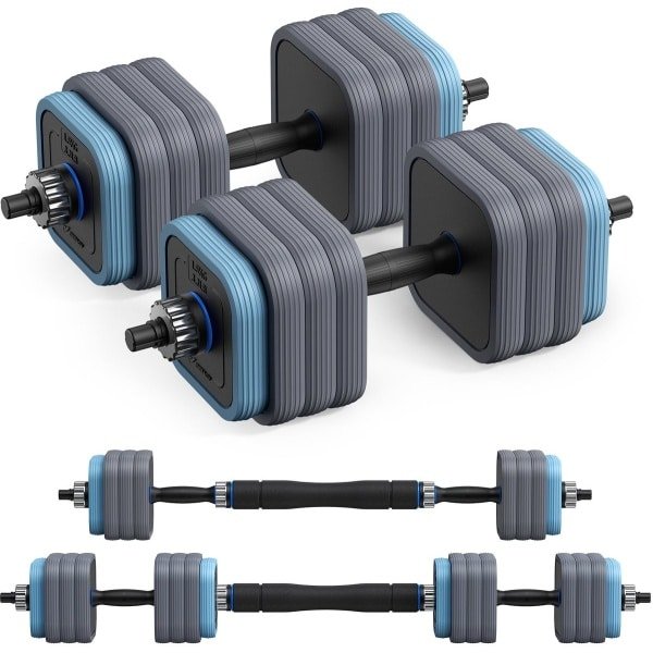 MERACH Dumbbells - 3 in 1 Hantelset - Verstelbare Gewichten - 30KG - Robuuste Grip - Voor Thuisfitness - Krachttraining - Robuust & Compact - Voor Mannen & Vrouwen