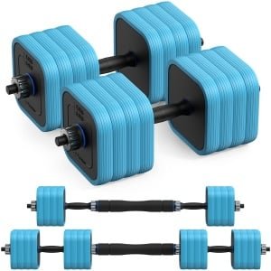 MERACH Dumbbells - 3 in 1 Hantelset - Verstelbare Gewichten - 40KG - Robuuste Grip - Voor Thuisfitness - Krachttraining - Robuust & Compact - Voor Mannen & Vrouwen