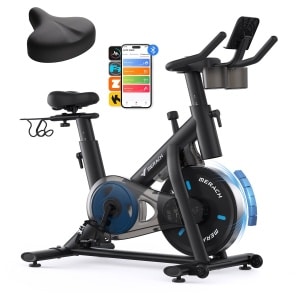 MERACH Hometrainer - 16 Niveaus Magnetische Weerstand - LED-scherm - Verbonden met Kinomap - Dubbele Bekerhouders - Stil