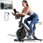 MERACH Hometrainer - Geluidsarme Indoorfiets met App & LED-monitor - Fitness fiets - Verstelbaar Stuur & Zadel - 136 kg Draagvermogen - Met Tablethouder & Fitness Cursussen