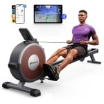 MERACH Magnetische roeimachine met bluetooth - 16 weerstandsniveaus - Stille roeitrainer voor thuis met exclusieve app - LCD-gegevensweergave - Eenvoudige montage - Geüpgradede dubbele glijrails - De beste keuze voor thuisfitness