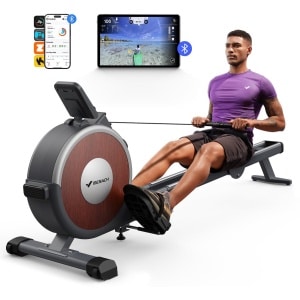 MERACH Magnetische roeimachine met bluetooth - 16 weerstandsniveaus - Stille roeitrainer voor thuis met exclusieve app - LCD-gegevensweergave - Eenvoudige montage - Geüpgradede dubbele glijrails - De beste keuze voor thuisfitness
