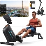MERACH Roeimachine voor thuis - Inklapbaar Roeitrainer met 16 weerstandsniveaus - Bluetooth-verbinding - Compatibel met Kinomap - Tablet- en flessenhouder - LCD-display - Stille werking - Snelle montage - Ruimtebesparend - Belastbaar tot 158 kg