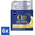 NIVEA - Nachtcrème - Q10 Extra Voedend - Voor droge huid - Anti-Rimpel - Met Creatine - 50 ml - Voordeelverpakking - 6 stuks