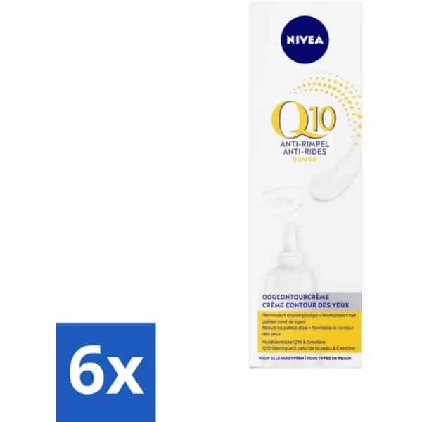 NIVEA - Oogcrème - Q10 POWER - Tegen donkere kringen & rimpels - Voor alle huidtypen - Met Q10 & Creatine - 15 ml - Voordeelverpakking - 6 stuks