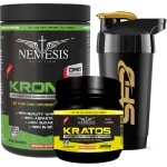 Nemesis Nutrition KRACHT Bundel | Kronos Whey 7 Proteins 1kg Banaan + Creatine Monohydraat 500g | Inclusief Gratis Shaker