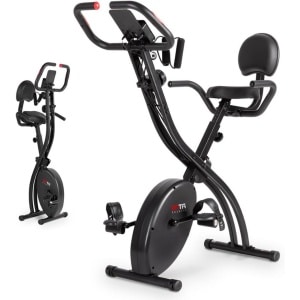 Opvouwbare Hometrainer Met Rugleuning En Weerstandsbanden - Roeimodus - 8 Kg Vliegwiel - Hartslagmeter - 8 Weerstandsniveaus - Max 120 Kg Belastbaar