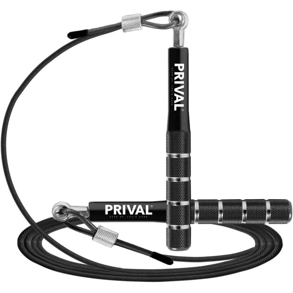 PRIVAL Springtouw - Verstelbaar & Professioneel - Anti-slip Aluminium Handgrepen - Speed Rope voor Fitness, Boksen & CrossFit - Inclusief Kabel van Staaldraad